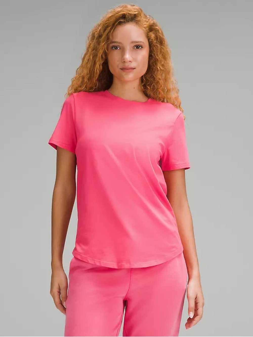 Lululemon Love Curved-Hem Crewneck T-Shirt - Glaze Pink, Size 8